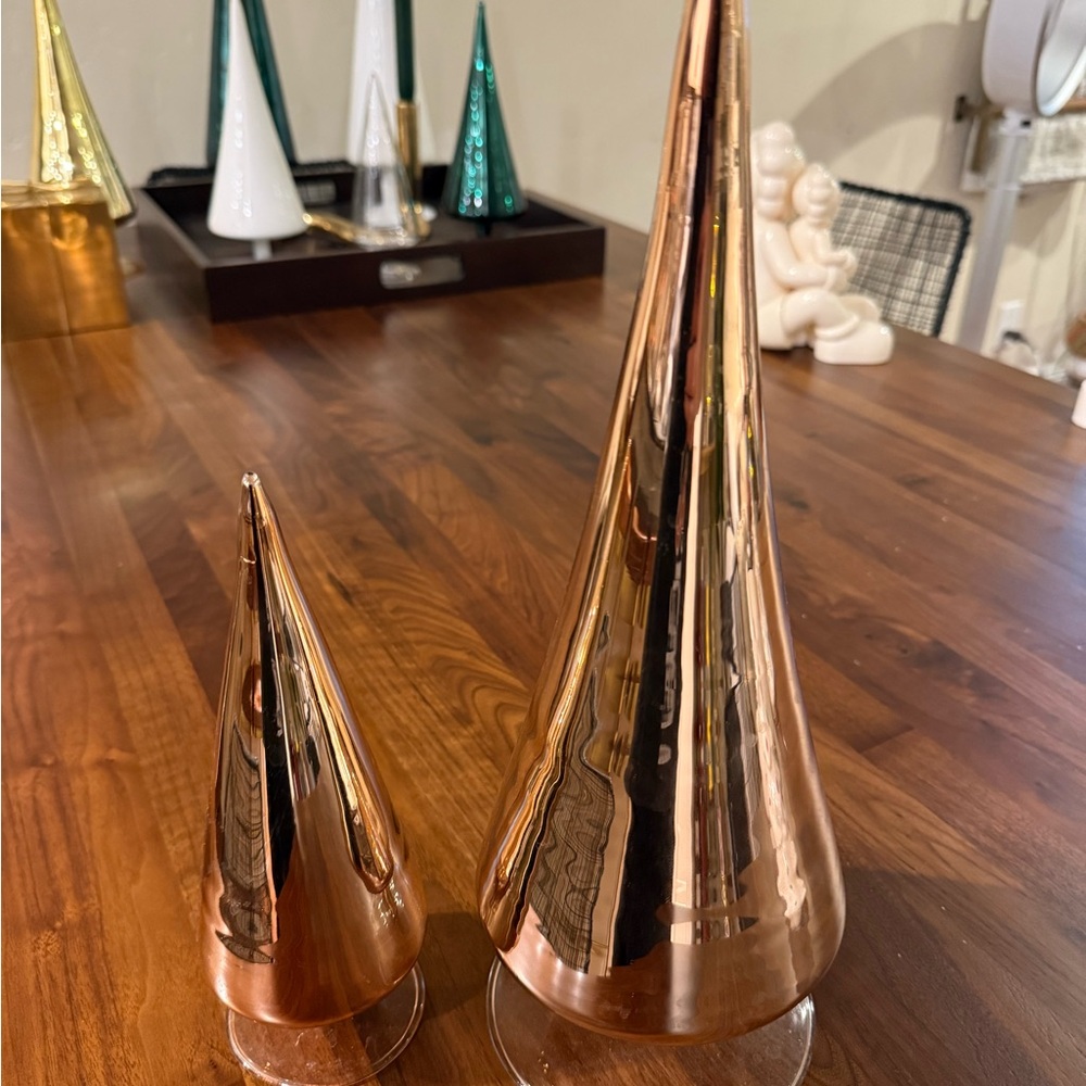 CB2 Paz set of two trees copper color